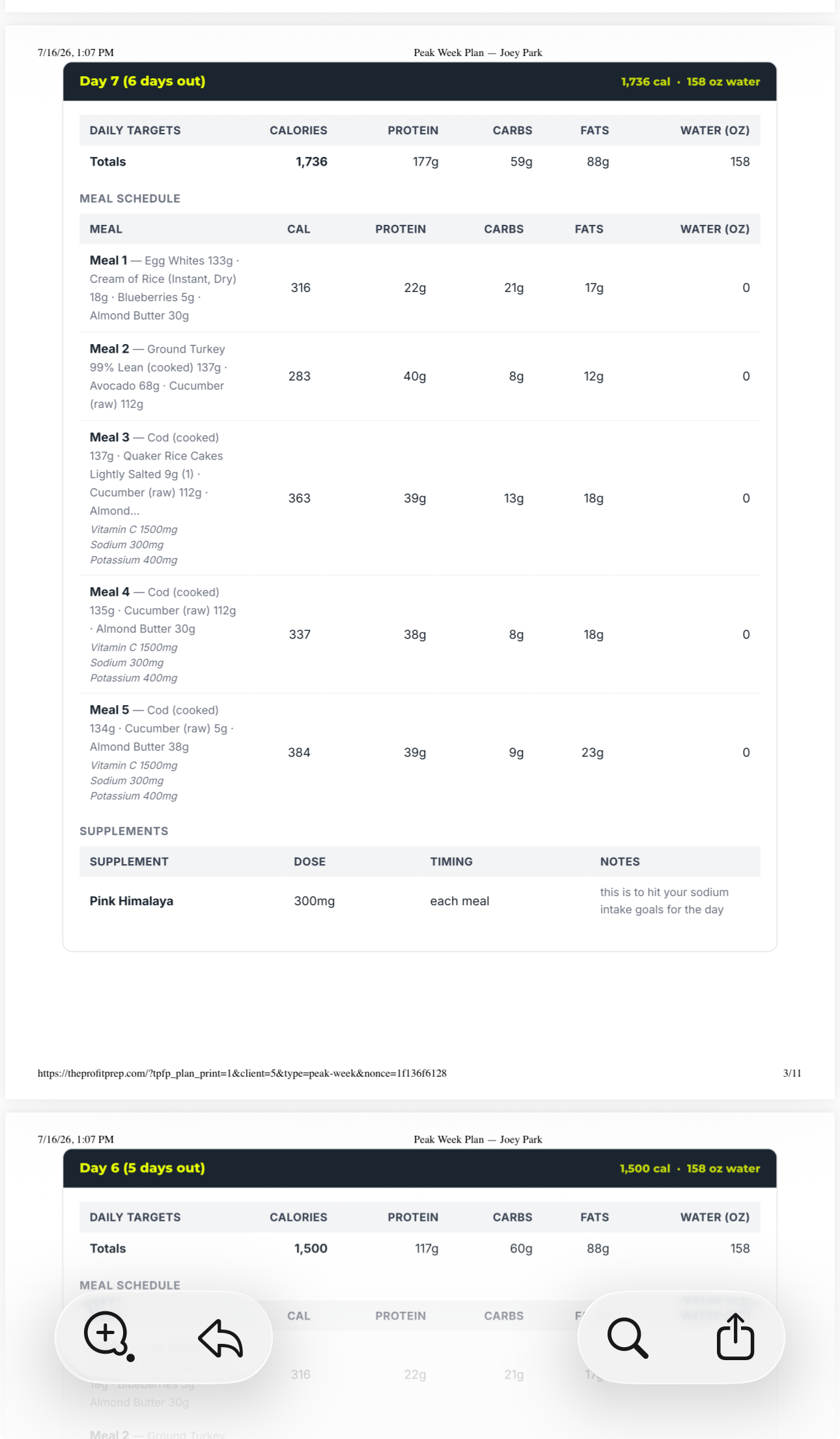 Supplement plan